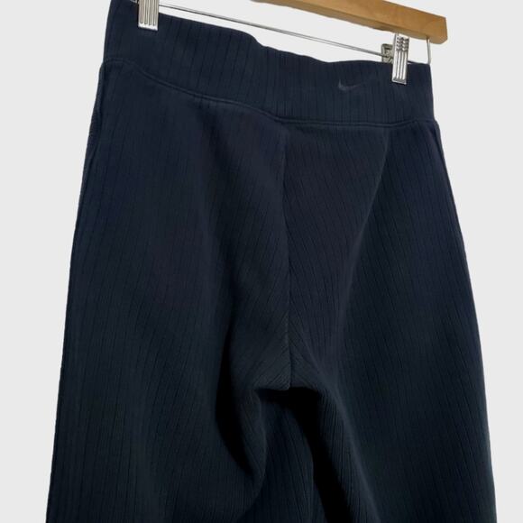 Nike | Ribbed Wide Leg Cropped Athletic Knit Pants with Pockets and Drawstring - Picture 9 of 16